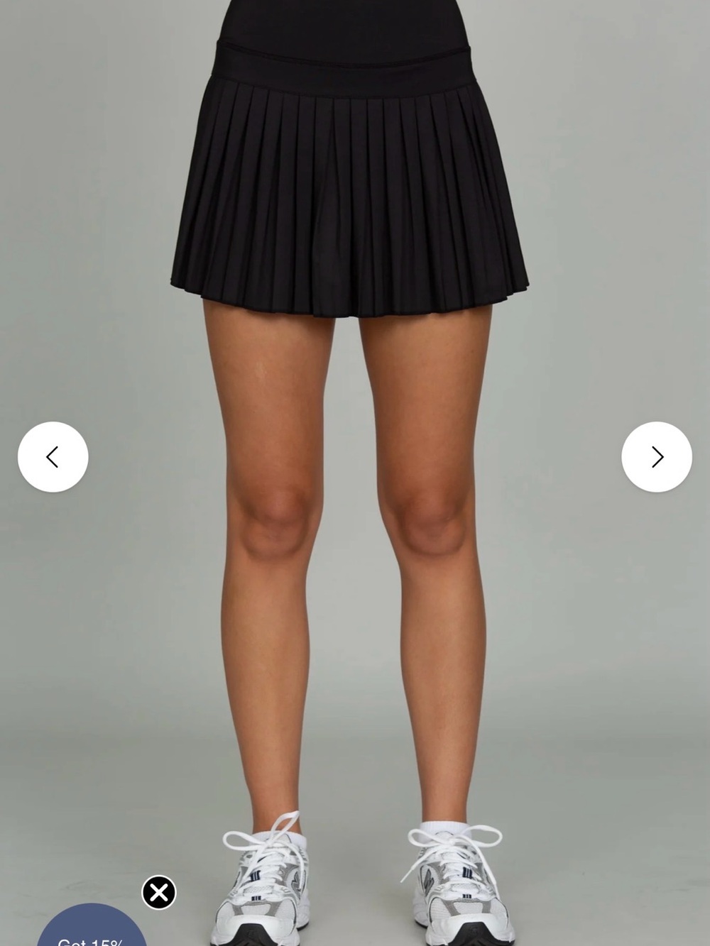 GoldHinge Black Pleated tennis Skirt - Picture 2 of 6